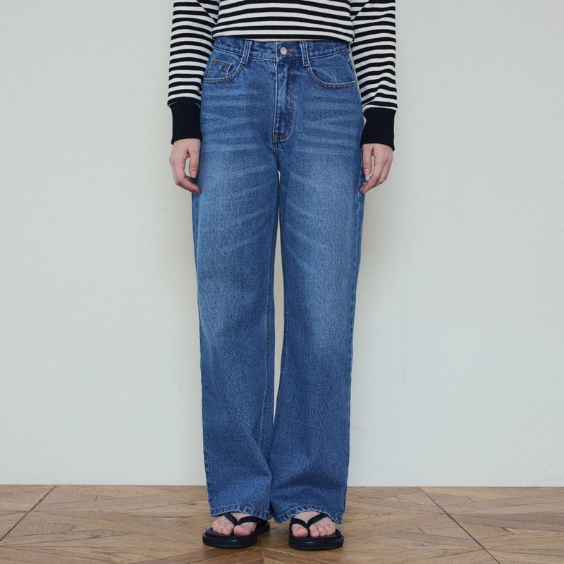 Relaxed Cat Washed Denim Pants_Blue
