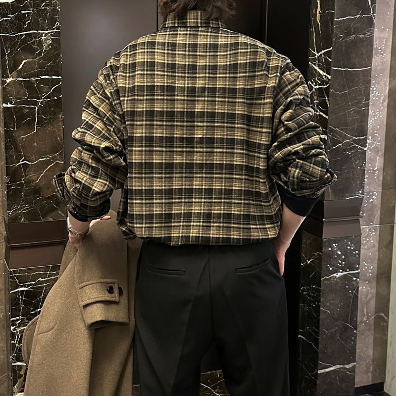 LMN Gleife Duffel Check Oversized Fit Shirt (2 colors)