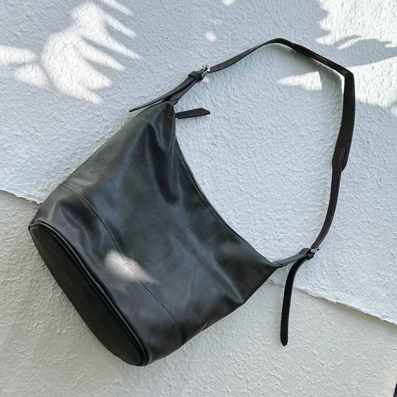 Draped Curved Shoulder Bag