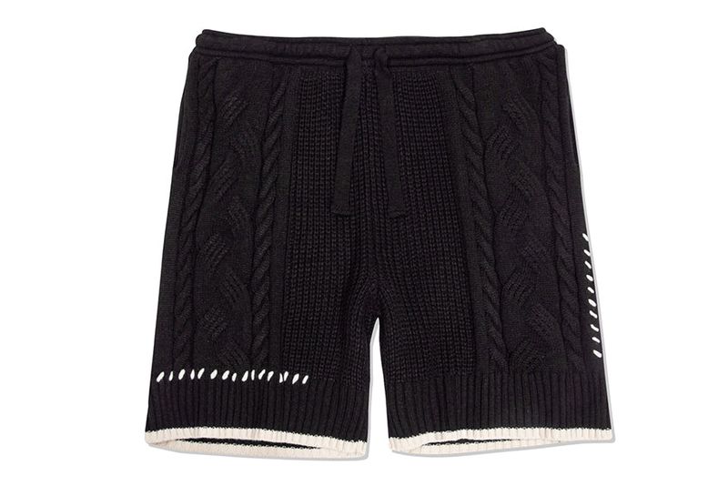 CABLE KNIT WIDE HALF PANTS