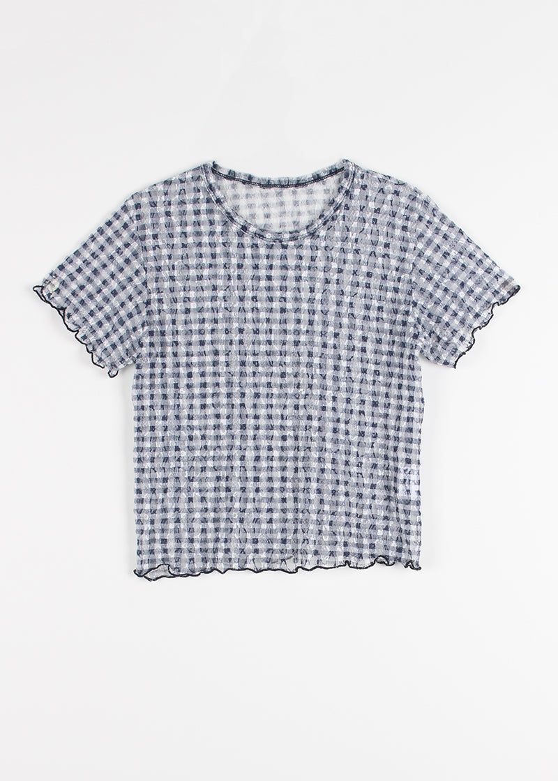 LACE CHECK TEE
