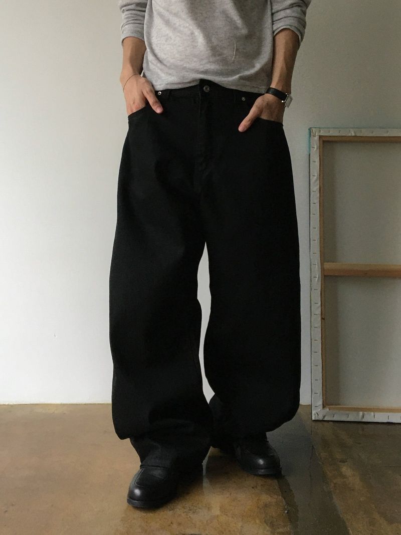 Dunted Tripe-Stitch Curved Denim