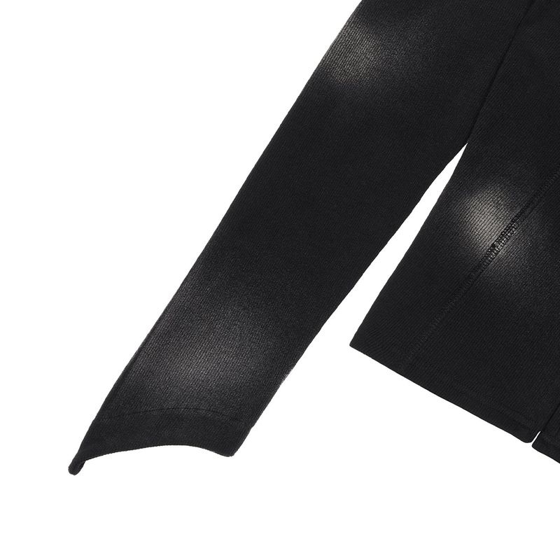 [24SS LSD COLLECTION] Bleach Washing Unbalanced Cotton Top_Black
