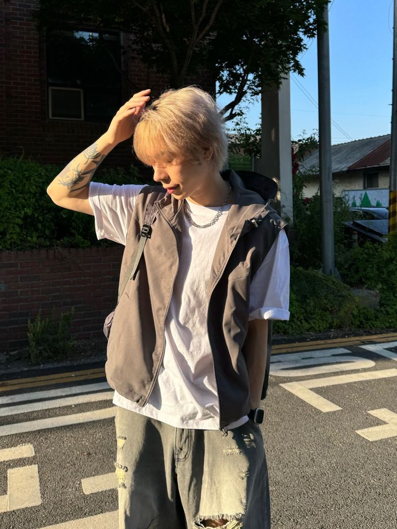 Tech poly hood vest 3C