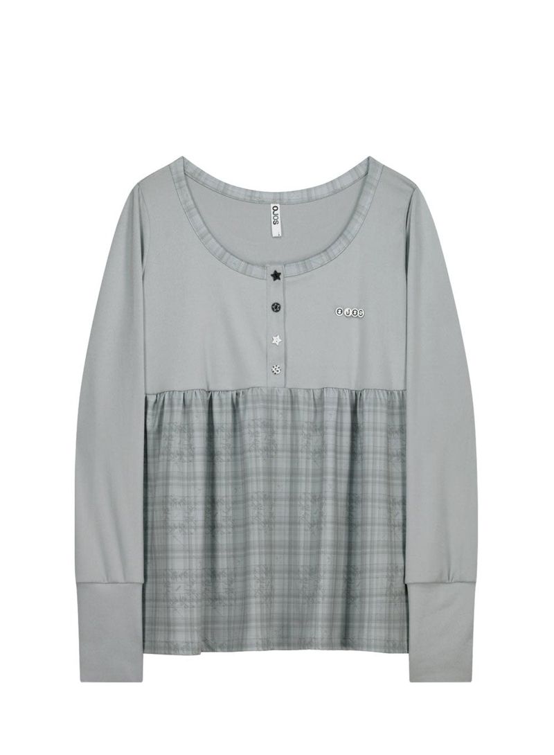 Check Sleep Long Sleeve / Grey