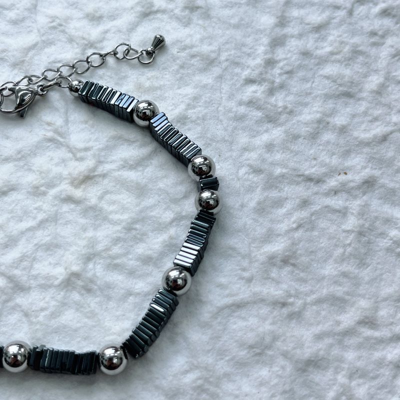 Obsidian Block Bracelet