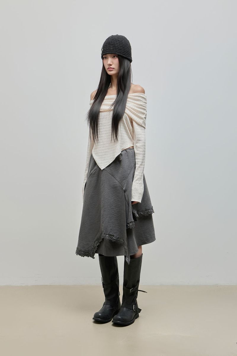 Button Knit Beanie_Ivory