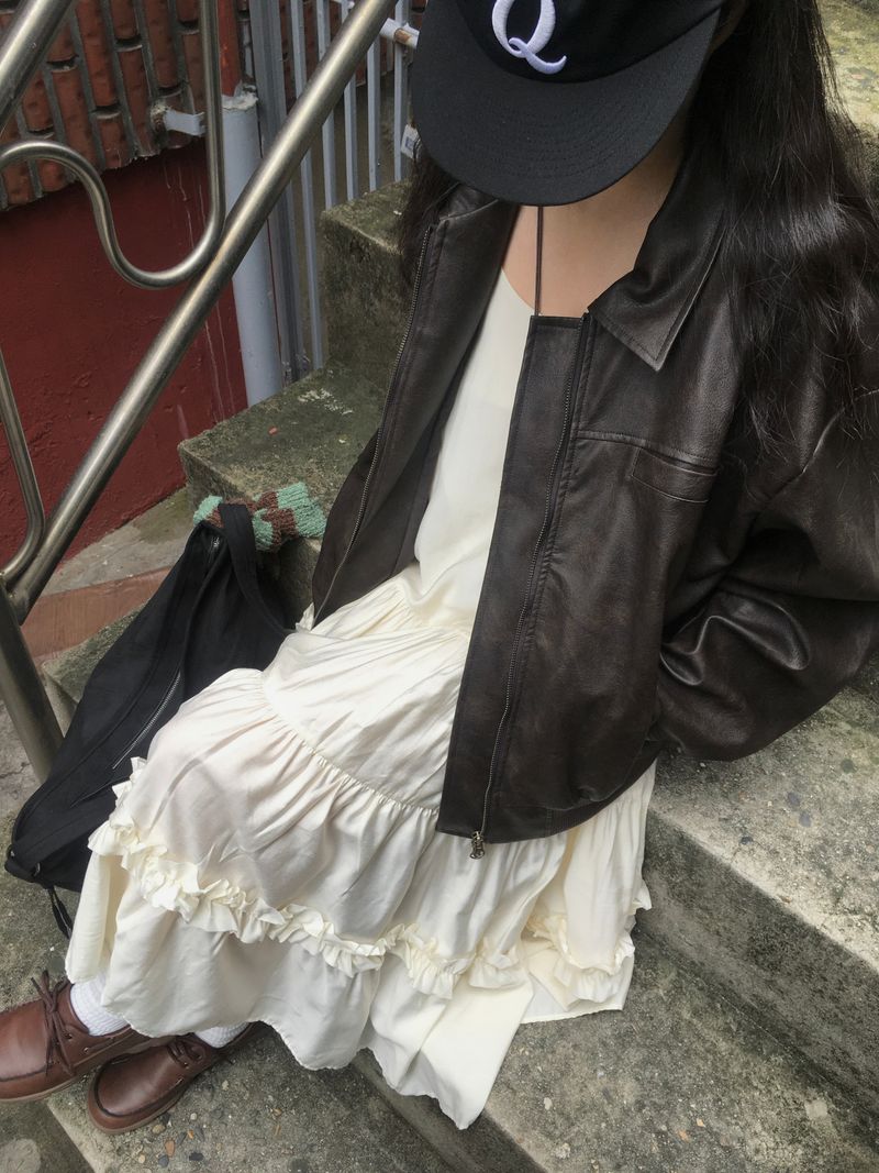 vintage leather jumper