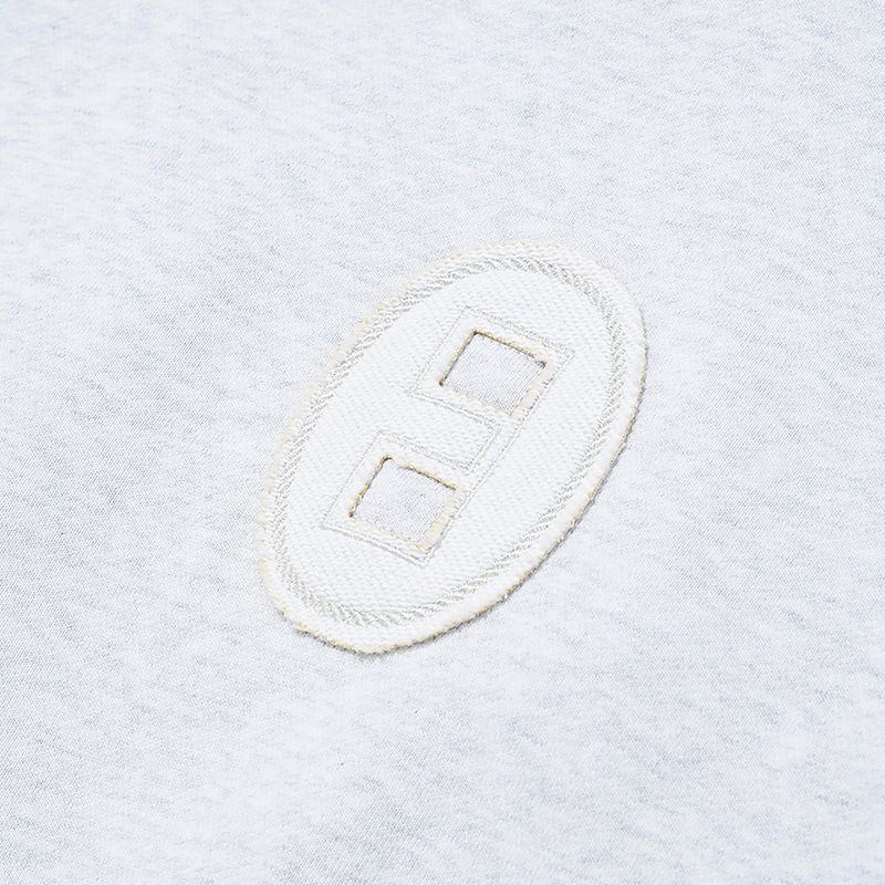 Open back sweat shirt / Melange white