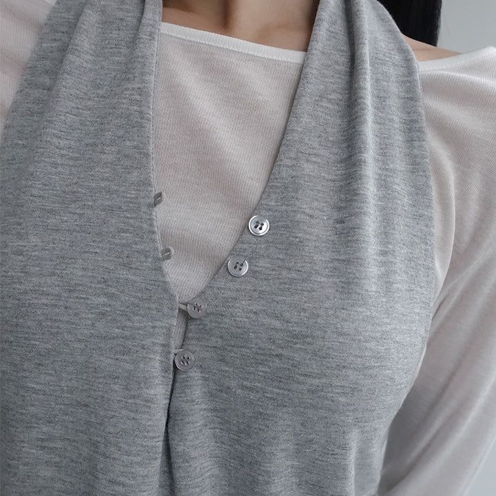[Auditon] Button Halter Neck Sleeveless Top - 3 color