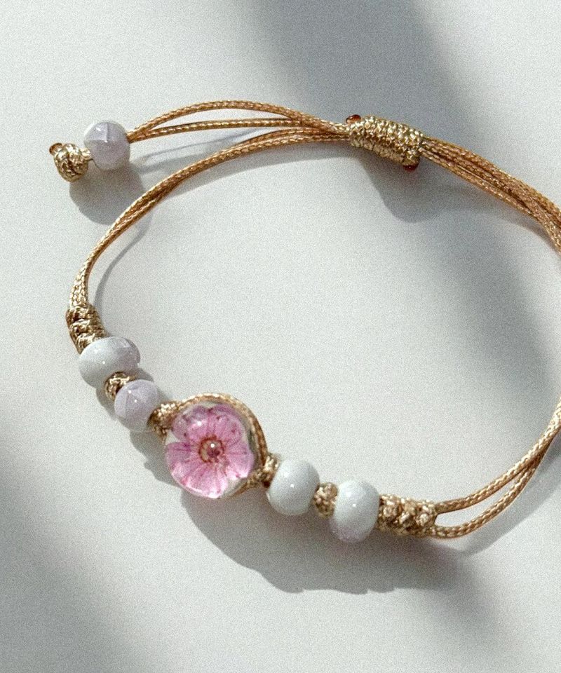 pink flower bracelet