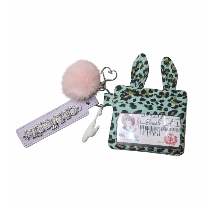 Brush Girl Leopard Wallet (MINT BUNNY)