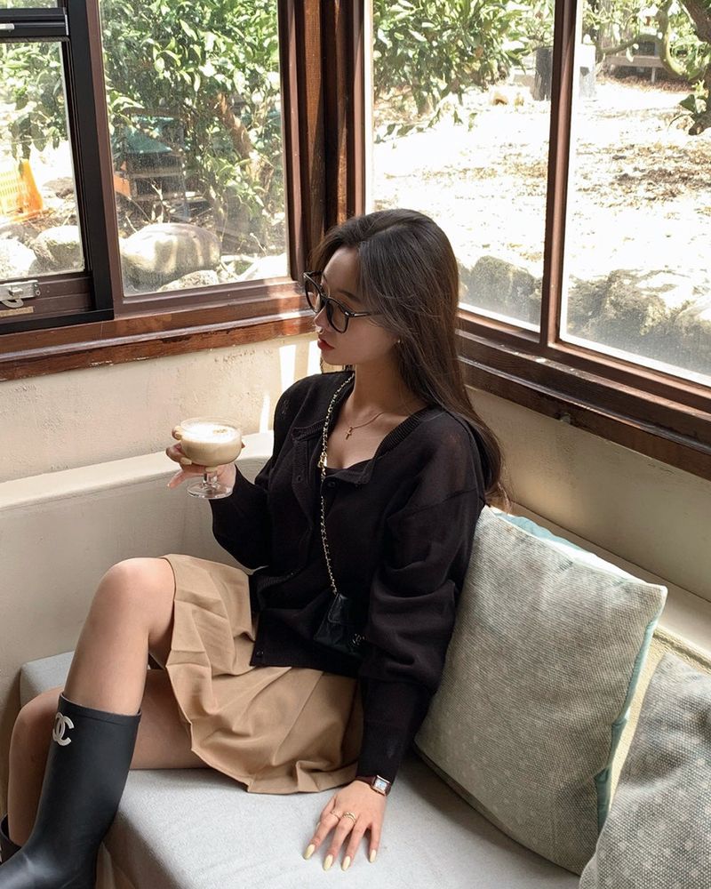 [MADE] Bali, see-through camisole cardigan setup