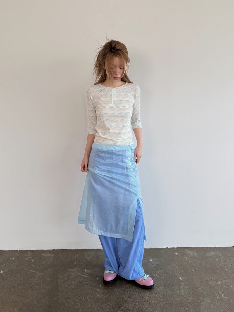 pattern henly neck T