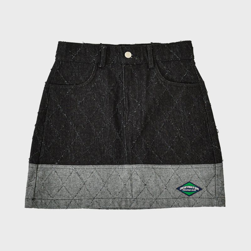 FENCE SWING DENIM MINI SKIRT (BLACK)