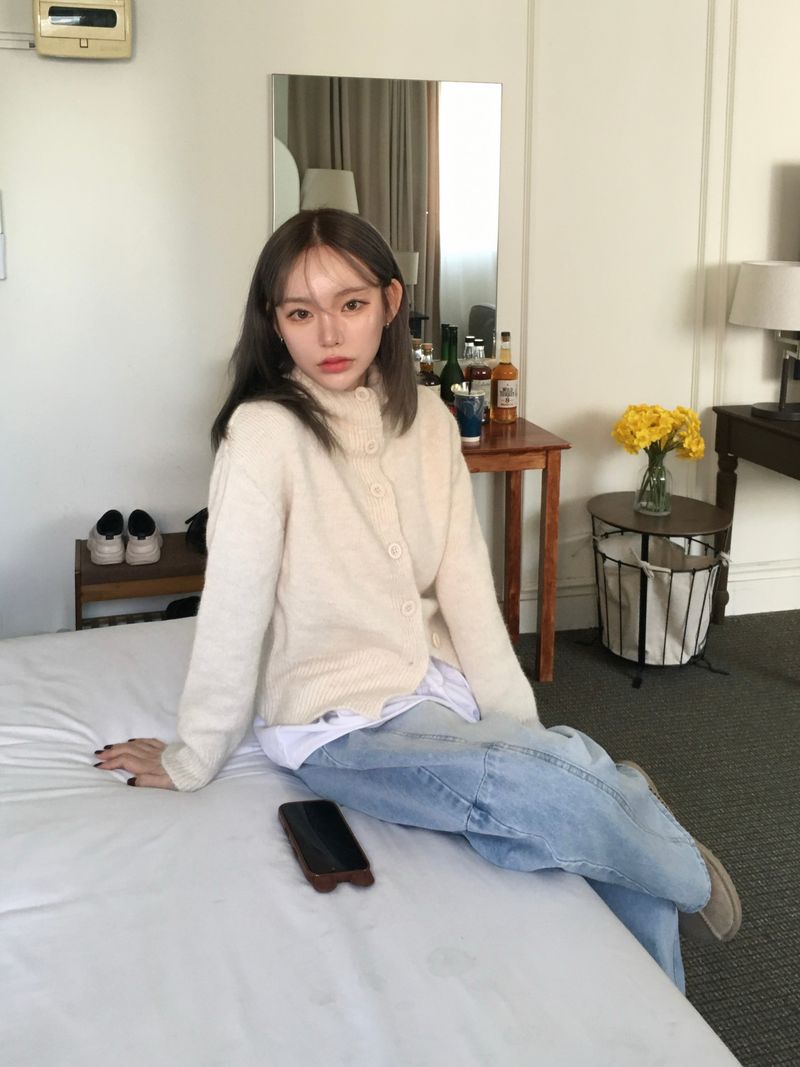 RITCORE（リットコア）の「Marron Wool Golji Hooded Cardigan (4c)（Tops）」