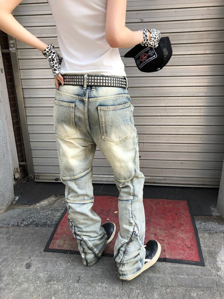 Smoky Washed Zipped Pants