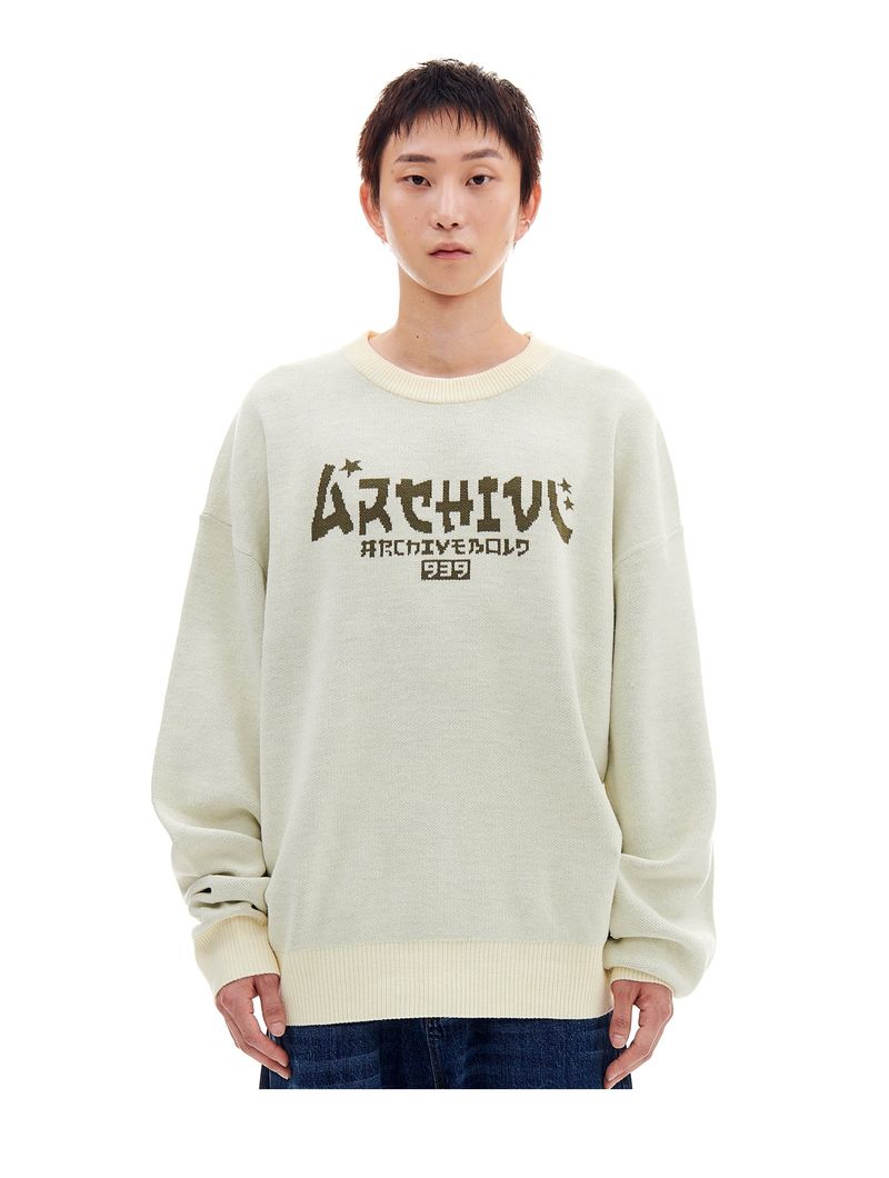 ARCHIVE BOLD(アーカイブボールド)の「JP LOGO KNIT (CREAM)(Tops)」