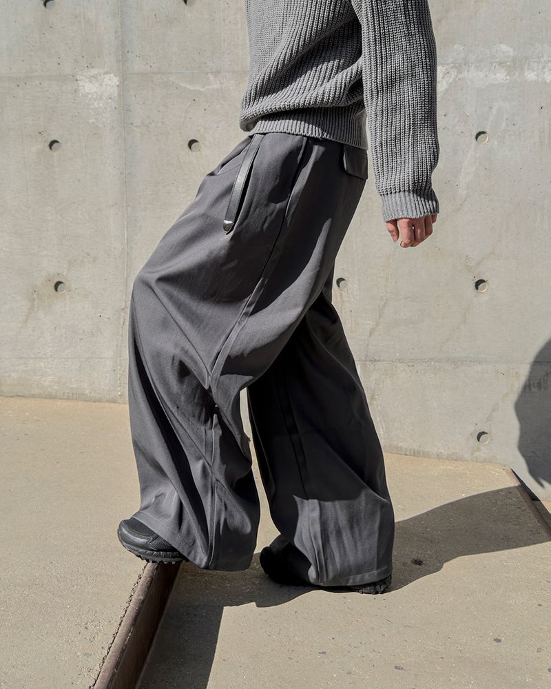 Ian Double-Pleat Wide Slacks