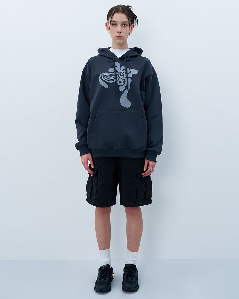 TWISTED LOGO HOODIE-CHARCOAL