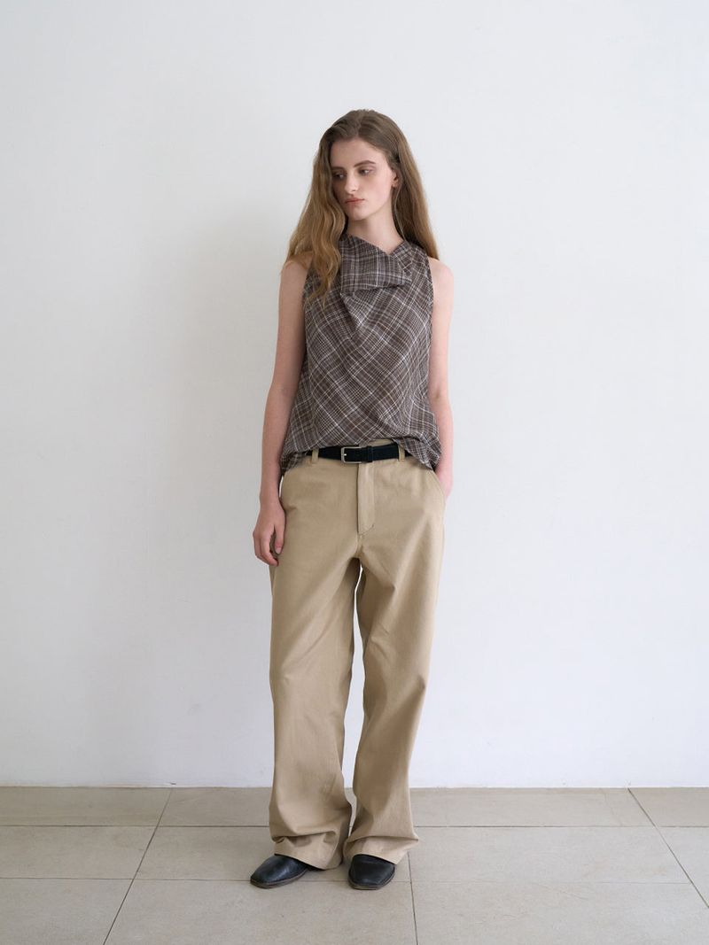 Celine cowl blouse (Check)