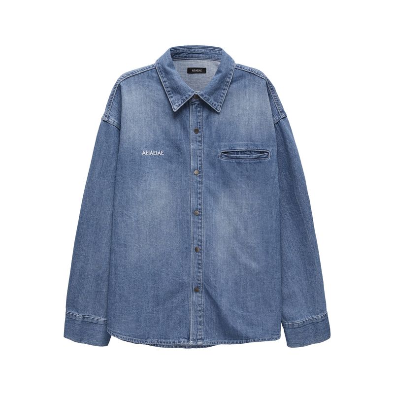 TYPO EMBROIDERY SHIRTS [DENIM]