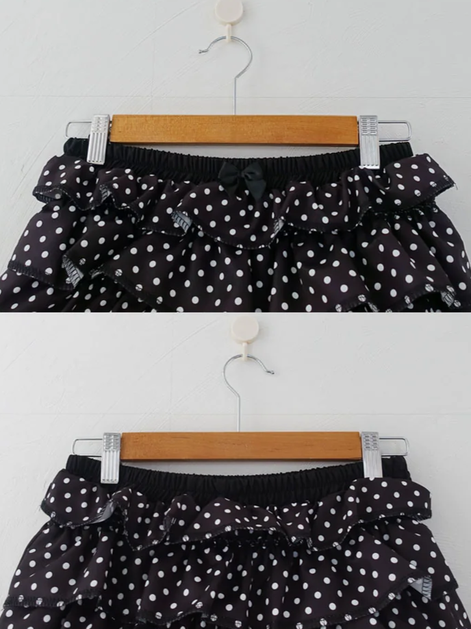TIERED POLKA DOT RUFFLE SHORTS