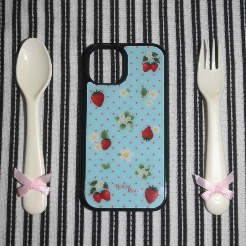 [MADE] fruits dot case (strawberry) - blue