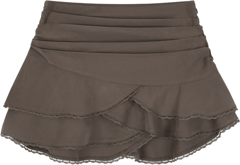 Tulip drape skirt, Brown