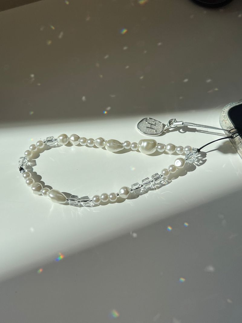 MY Initial Pendant Silver Phone Strap Key-Ring