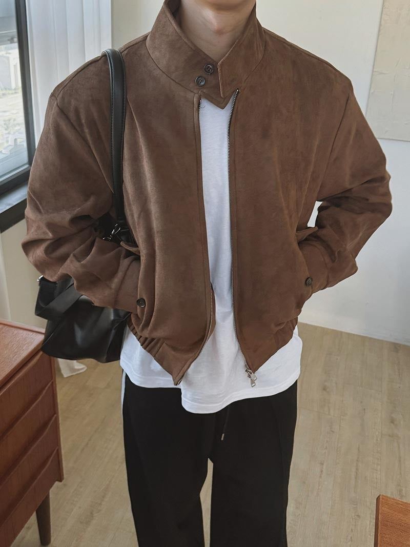 ASCLO（エジュクロ）の「[A-O0334] ハイネックスウェードブルゾン (2色)（Jackets/Outerwear）」