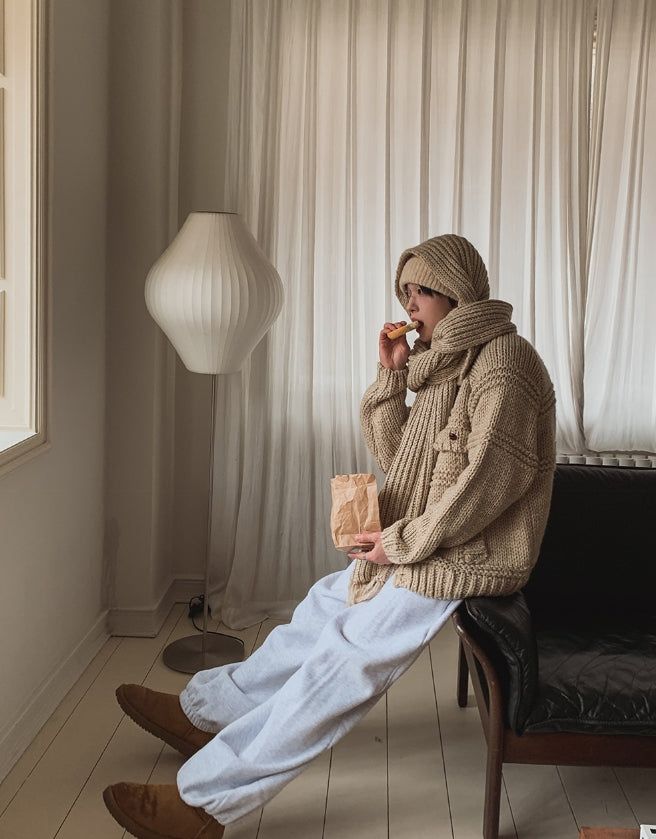 Dion sheepskin wide jogger pants