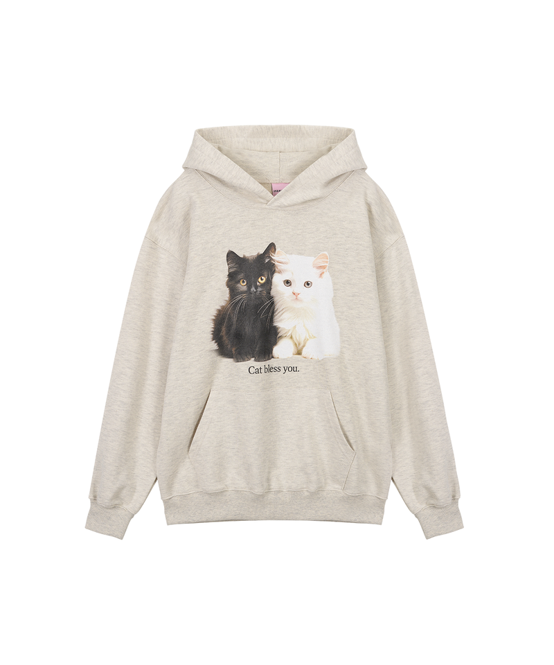 ITZAVIBE（イッザバイブ）の「BABY CAT BLESS YOU HOODIE - OATMEAL（Tops）」