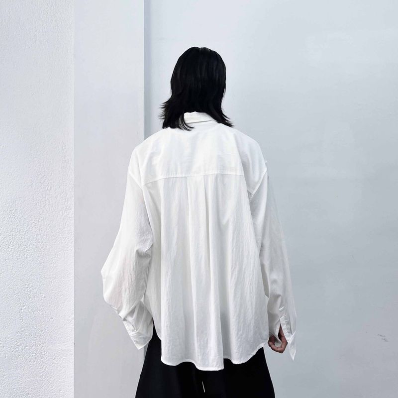 Micro-crinkle Baggy Shirt