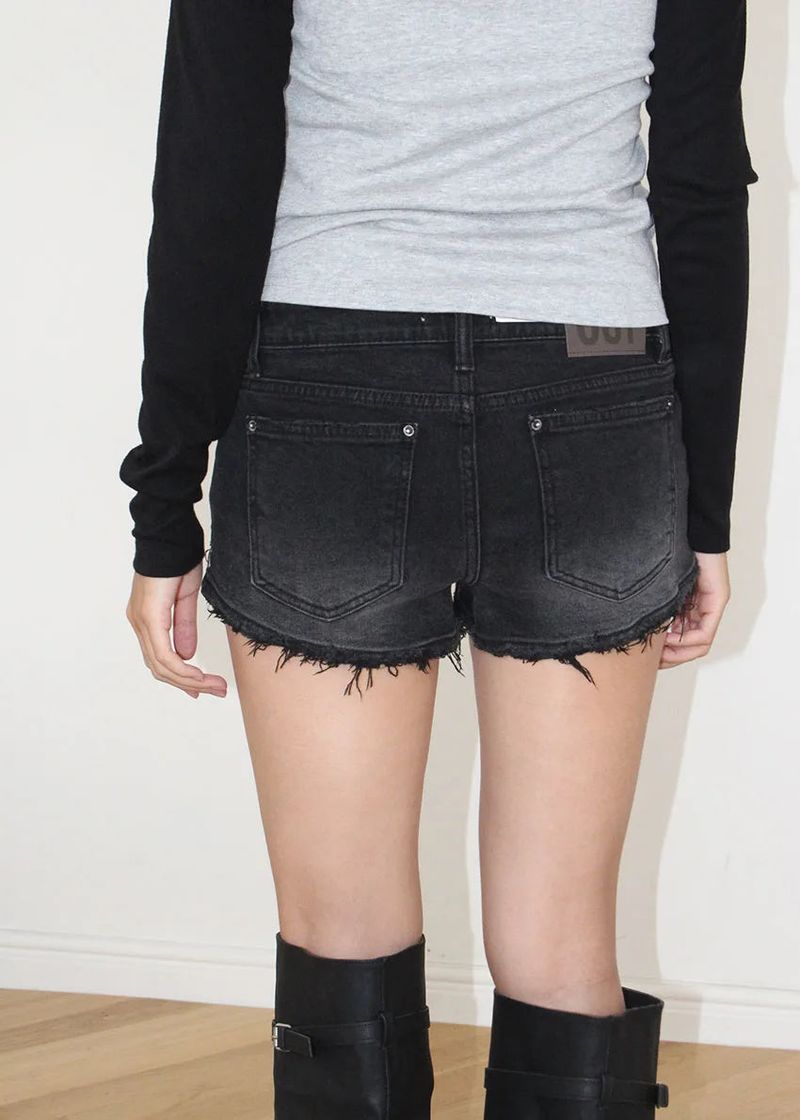 DEEP BLACK DENIM SHORTS (S-L)