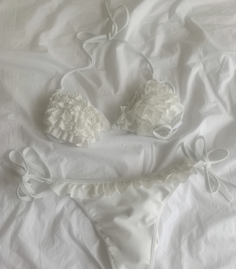 Mermaid Frill Bikini Set (white)