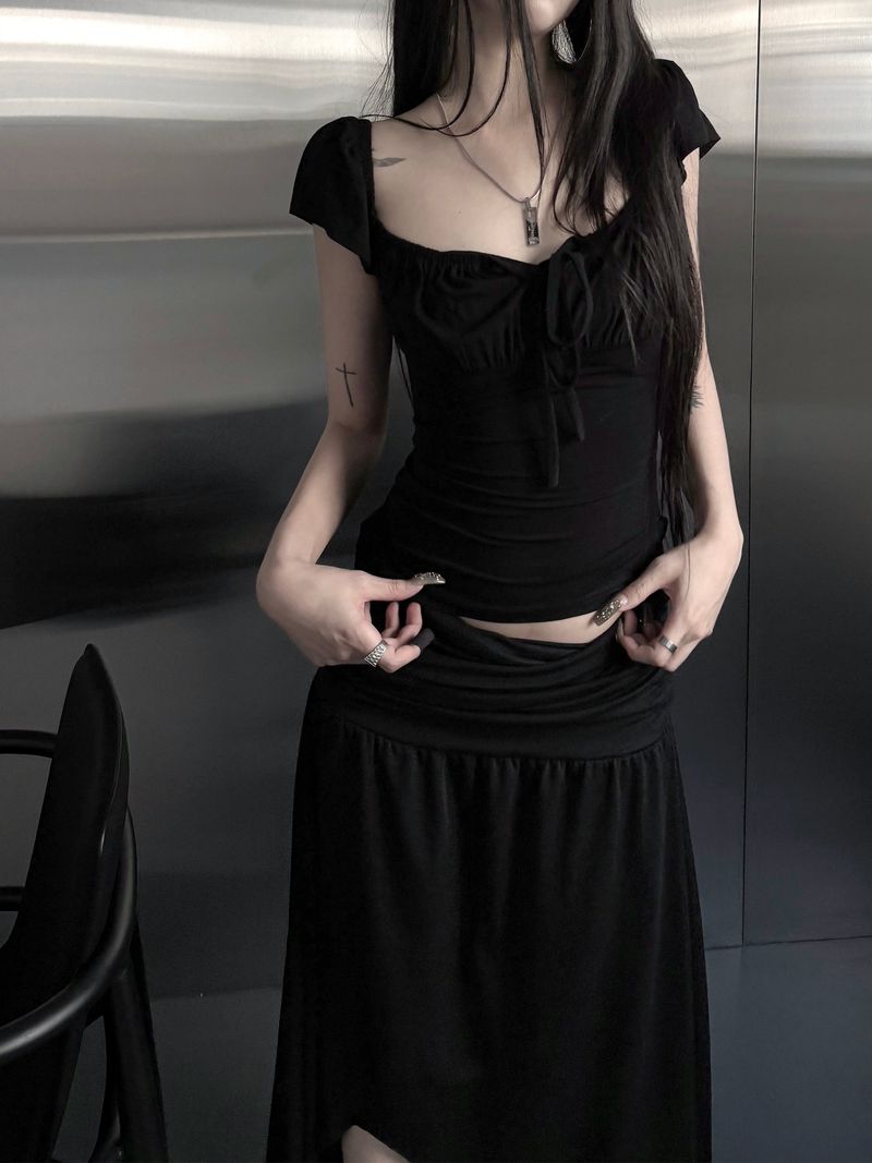 shirring flare top (2color)