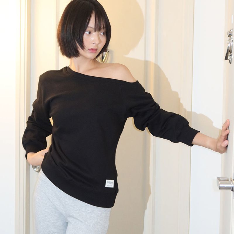 ChaCha One Shoulder Sweatshirts Black