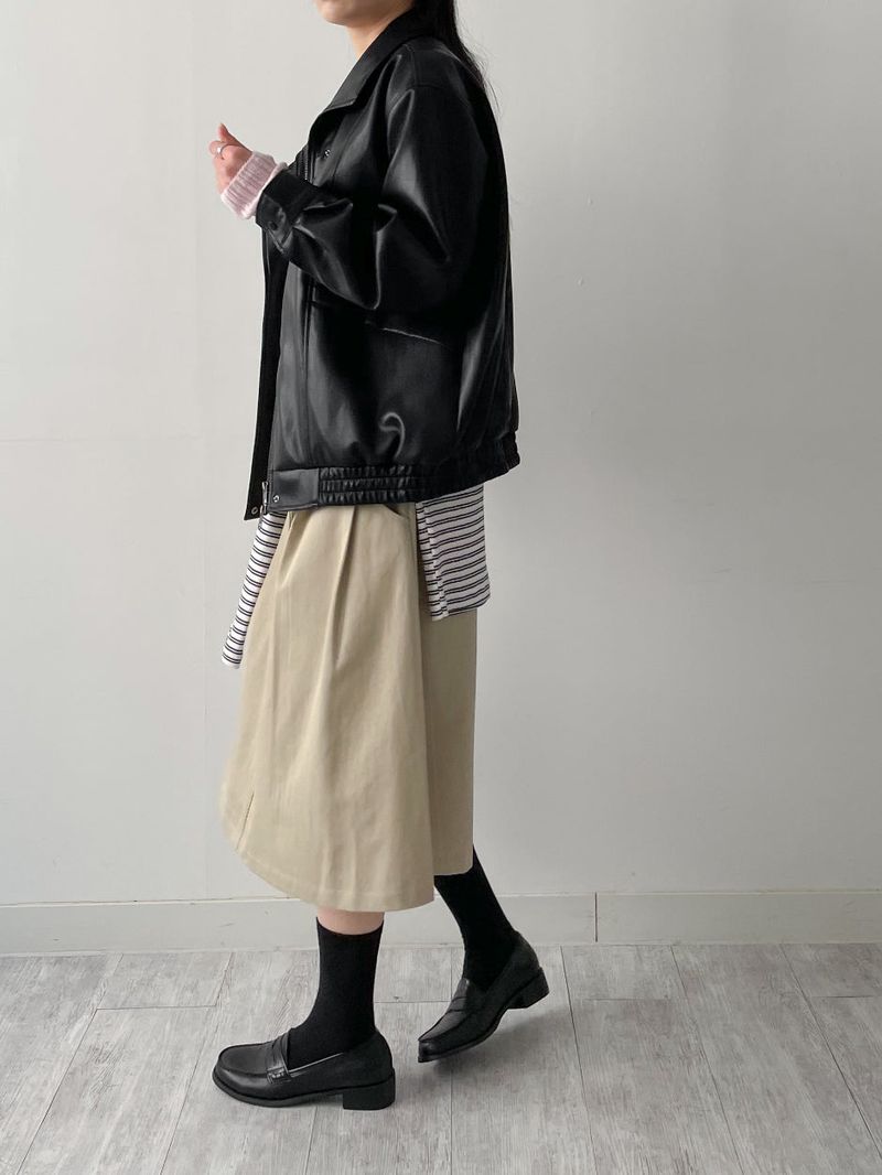 Verdi Flap Overfit Leather Blouson