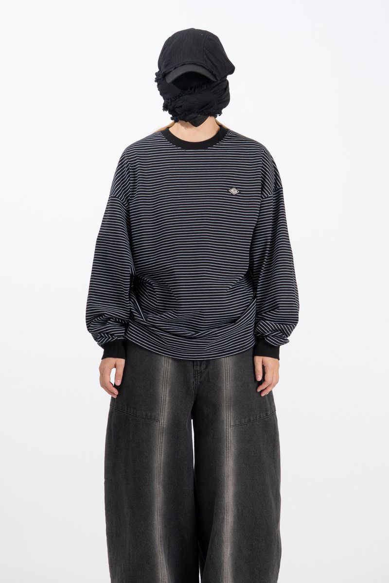 OAN（オアン）の「Romaju Wappen Stripe Long Sleeve T-Shirt（Tops）」