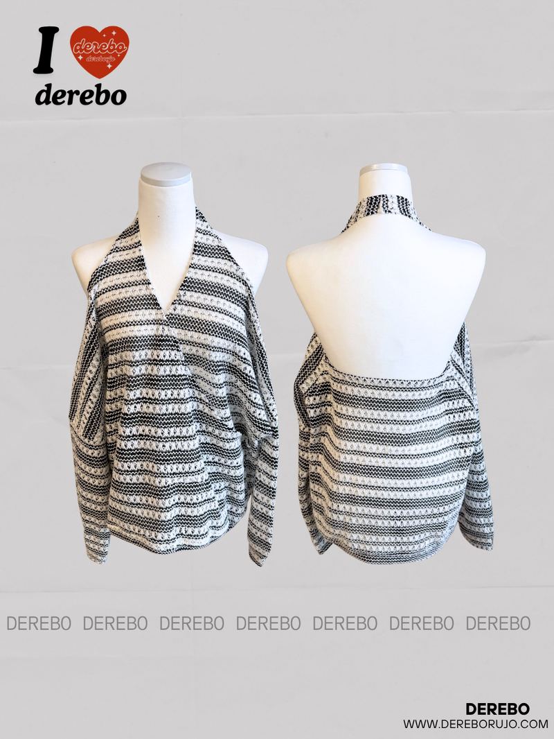 Perry Halterneck Open Shoulder Knit Long Sleeve