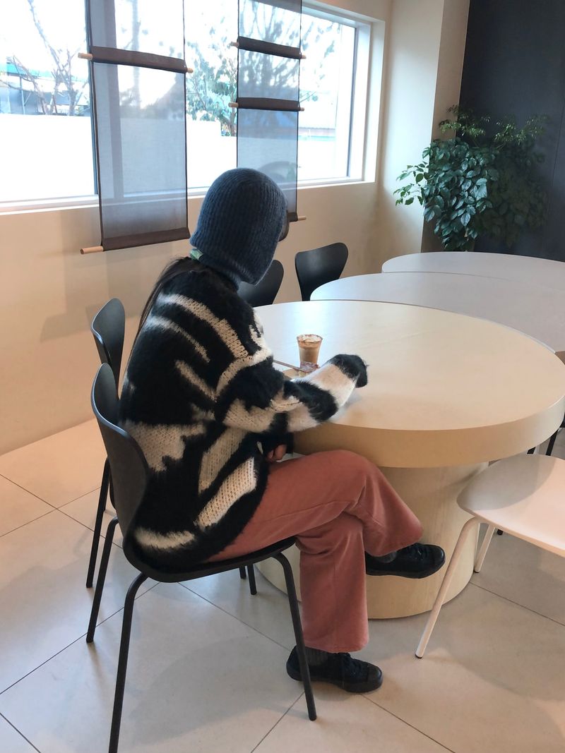 Printing wave mohair knit
