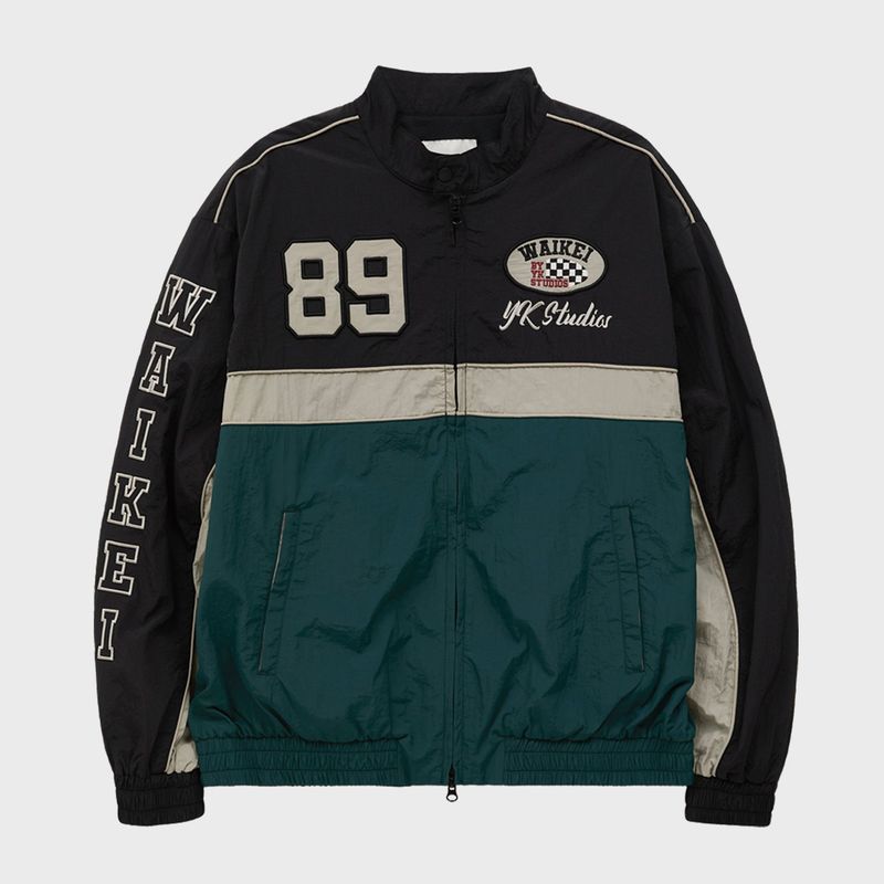 Color block racing track jacket