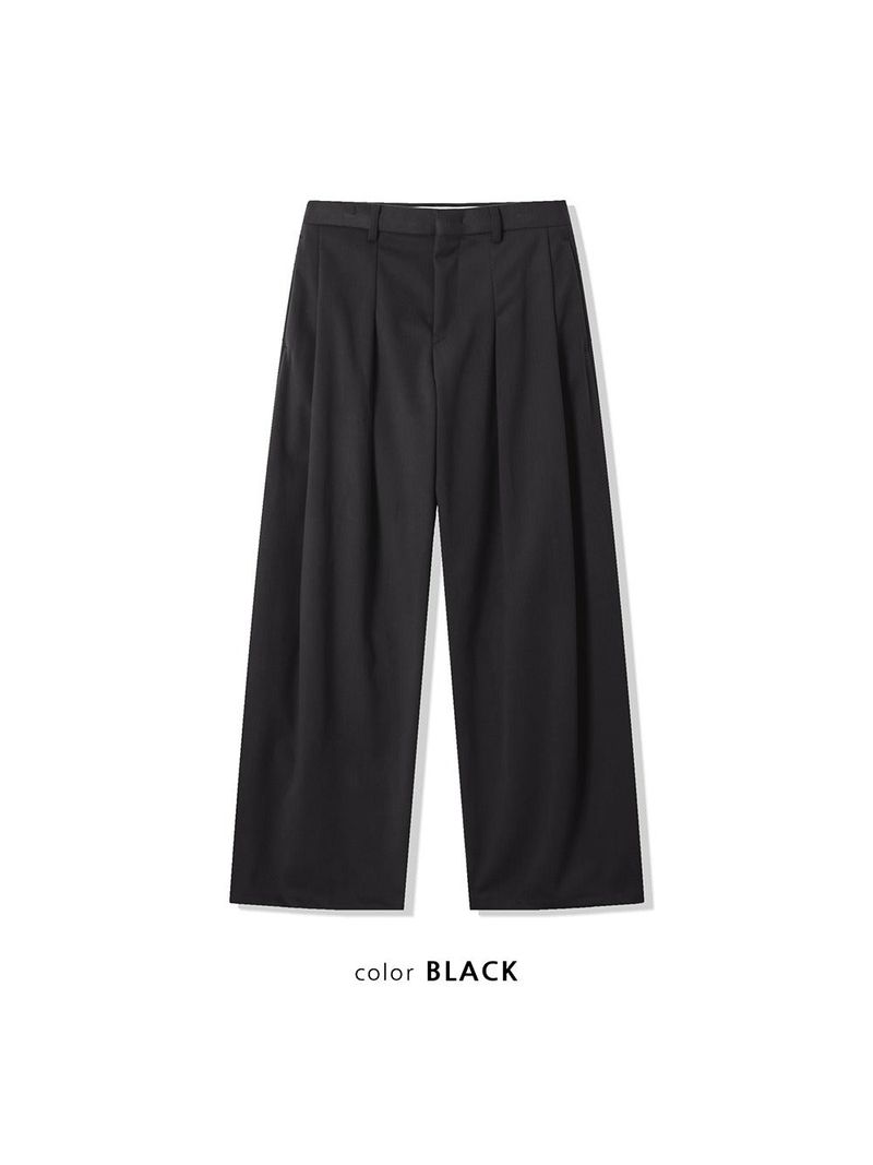 ASCLO Wool Deep Tuck Wide Slacks (3color)