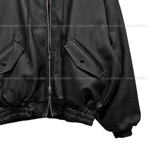 Meto Leather Hood Flight Jacket