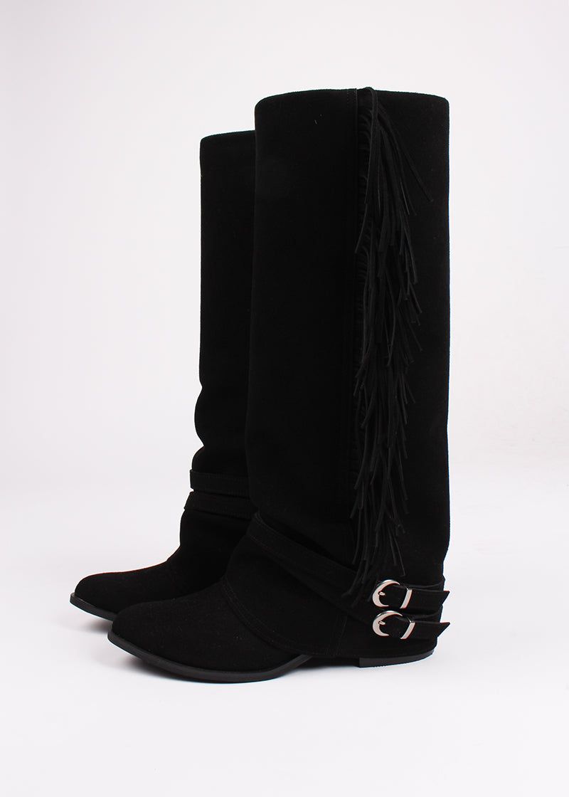 FRINGE SUEDE LONG BOOTS