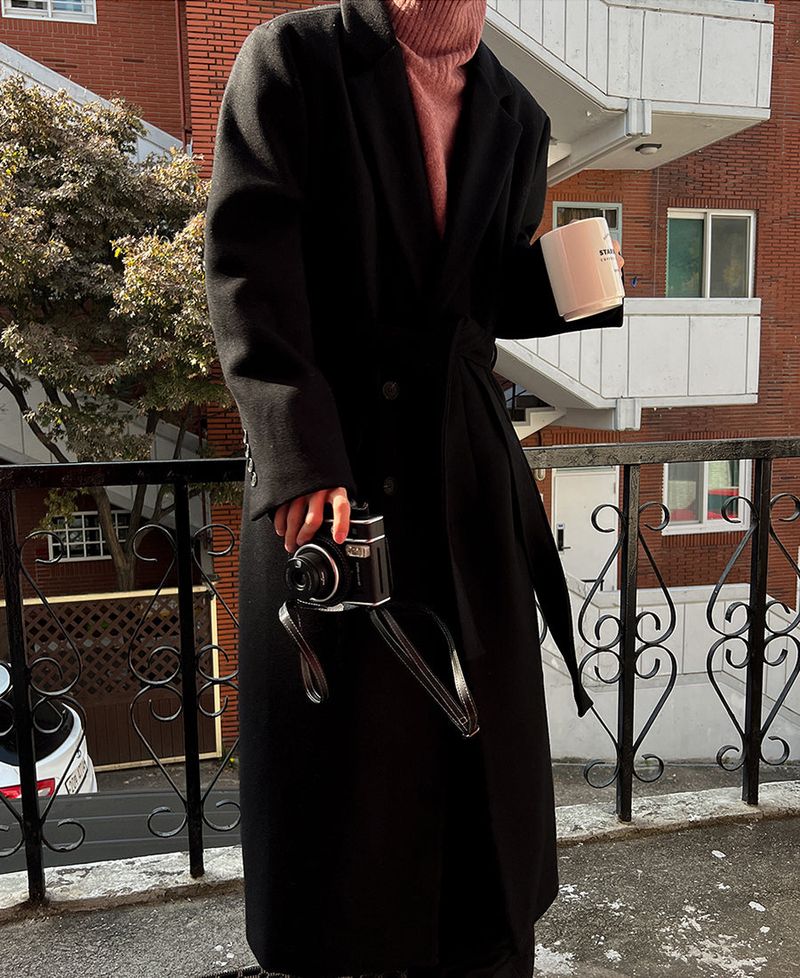 Wool robe hidden coat (2 color)