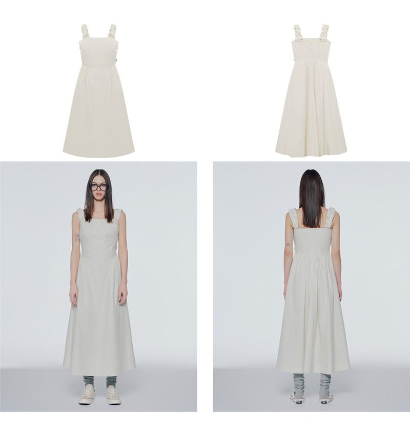Off-the-shoulder shirred long dress