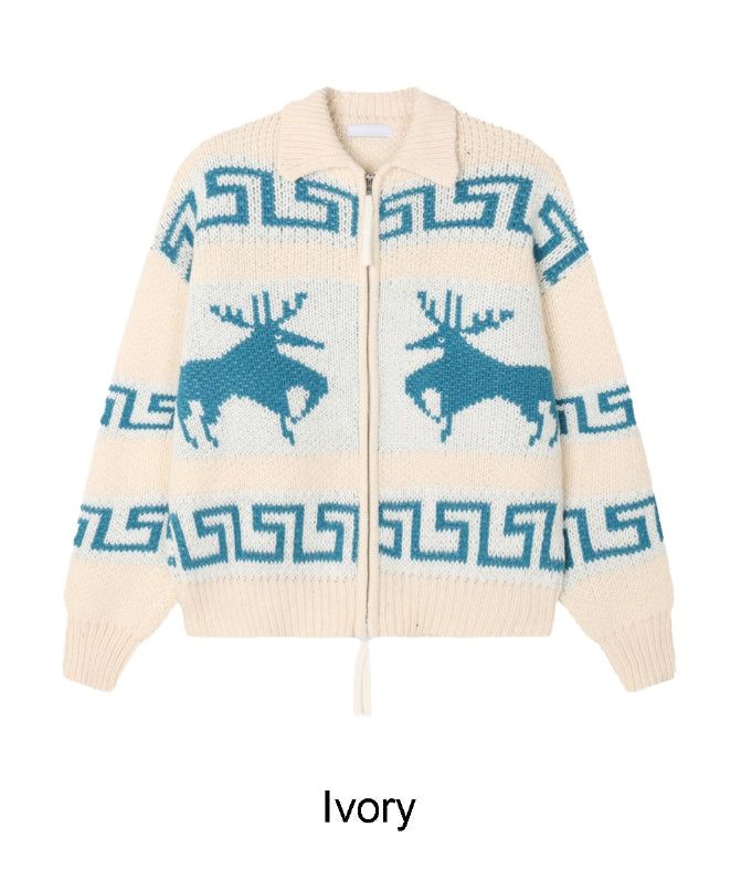 Dien Cowichan Collar Knit Zip-Up