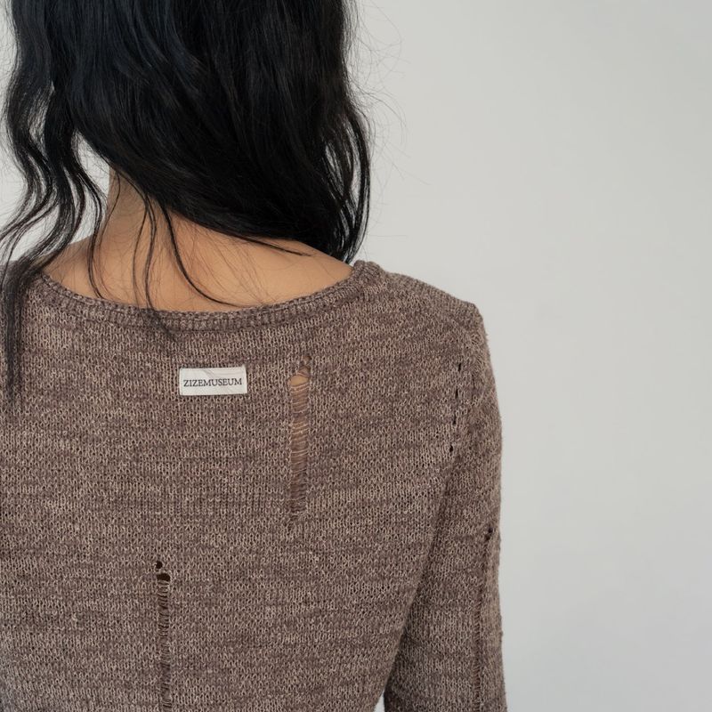 VINTAGE FRINGE KNIT (MOCHA)